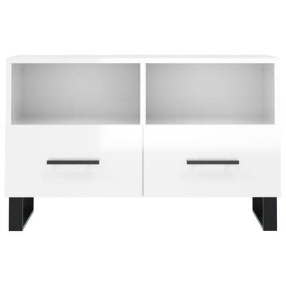 TV Cabinet High Gloss White 80x36x50 cm Engineered Wood
