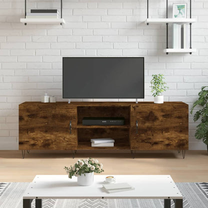 TV Cabinet Smoked Oak 150x30x50 cm Engineered Wood