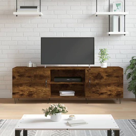 TV Cabinet Smoked Oak 150x30x50 cm Engineered Wood
