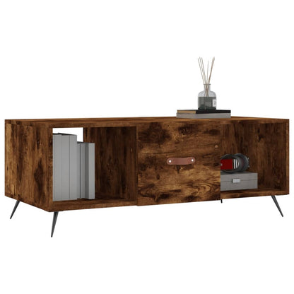 Coffee Table Smoked Oak 102x50x40 cm Engineered Wood