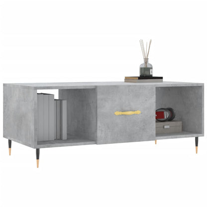 Coffee Table Concrete Grey 102x50x40 cm Engineered Wood