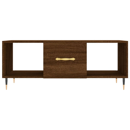 Coffee Table Brown Oak 102x50x40 cm Engineered Wood