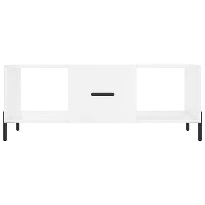 Coffee Table High Gloss White 102x50x40 cm Engineered Wood
