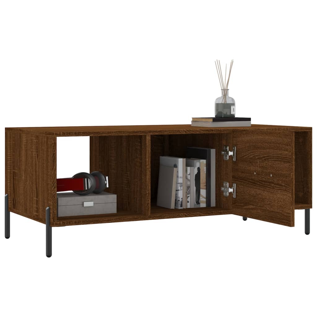 Coffee Table Brown Oak 102x50x40 cm Engineered Wood