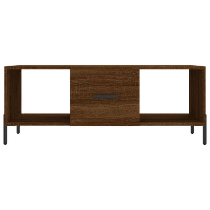 Coffee Table Brown Oak 102x50x40 cm Engineered Wood