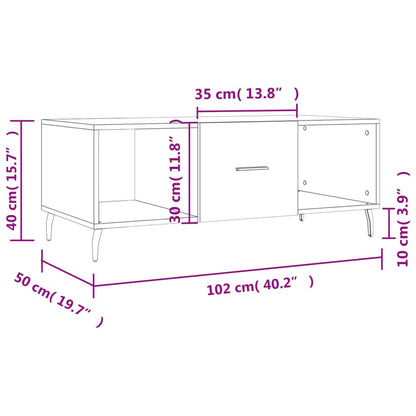 Coffee Table Black 102x50x40 cm Engineered Wood