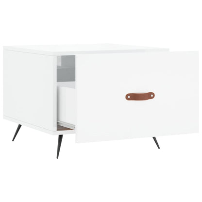 Coffee Table High Gloss White 50x50x40 cm Engineered Wood