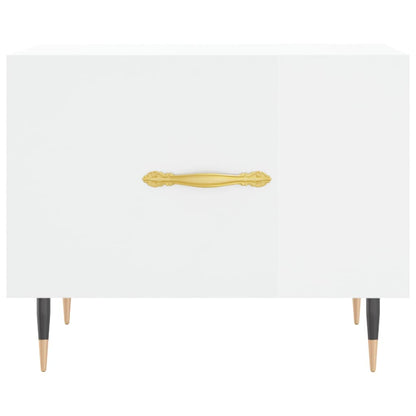 Coffee Table High Gloss White 50x50x40 cm Engineered Wood