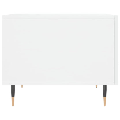 Coffee Table High Gloss White 50x50x40 cm Engineered Wood