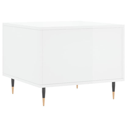 Coffee Table High Gloss White 50x50x40 cm Engineered Wood