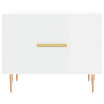 Coffee Table High Gloss White 50x50x40 cm Engineered Wood