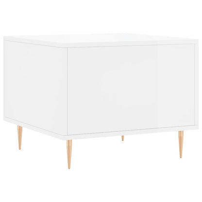Coffee Table High Gloss White 50x50x40 cm Engineered Wood