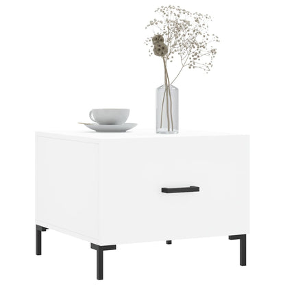 Coffee Table White 50x50x40 cm Engineered Wood