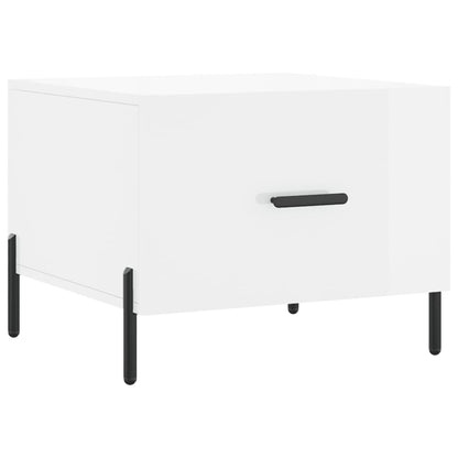 Coffee Table High Gloss White 50x50x40 cm Engineered Wood