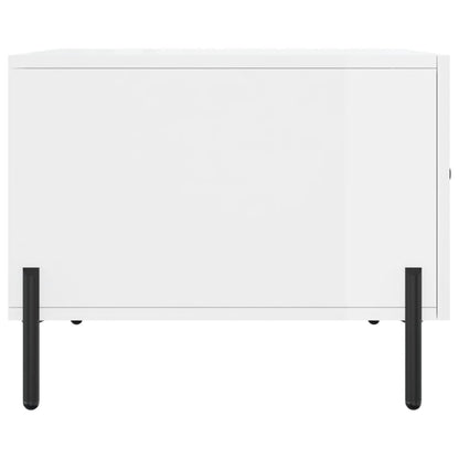 Coffee Table High Gloss White 50x50x40 cm Engineered Wood