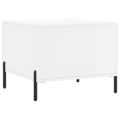 Coffee Table High Gloss White 50x50x40 cm Engineered Wood