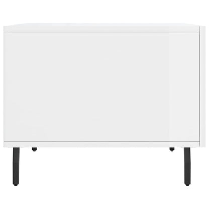 Coffee Table High Gloss White 50x50x40 cm Engineered Wood