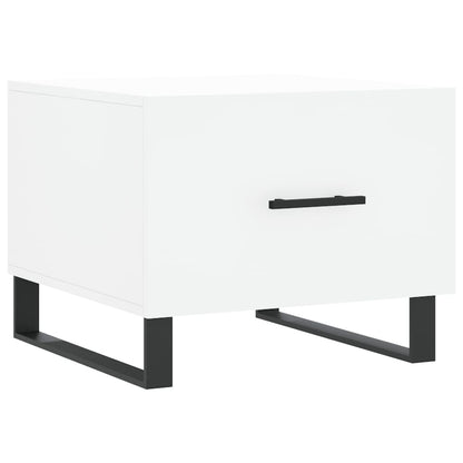 Coffee Table White 50x50x40 cm Engineered Wood