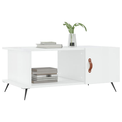Coffee Table High Gloss White 90x50x40 cm Engineered Wood