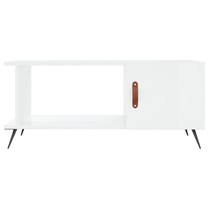 Coffee Table High Gloss White 90x50x40 cm Engineered Wood