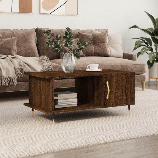 Coffee Table Brown Oak 90x50x40 cm Engineered Wood