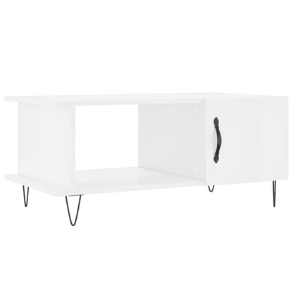 Coffee Table High Gloss White 90x50x40 cm Engineered Wood