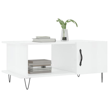 Coffee Table High Gloss White 90x50x40 cm Engineered Wood