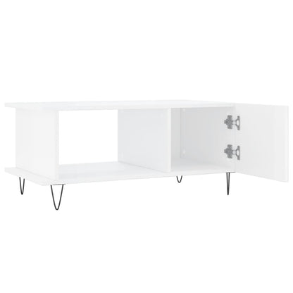 Coffee Table High Gloss White 90x50x40 cm Engineered Wood