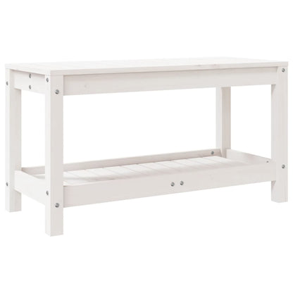 Solid Pine Garden Bench, White, 82.5x35x45 cm - Perfect Outdoor Seating