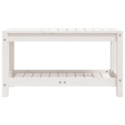 Solid Pine Garden Bench, White, 82.5x35x45 cm - Perfect Outdoor Seating