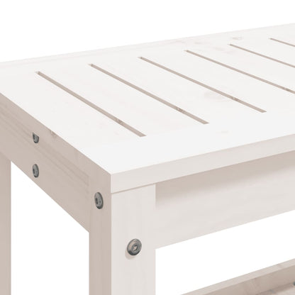 Solid Pine Garden Bench, White, 82.5x35x45 cm - Perfect Outdoor Seating