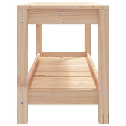 Solid Pine Garden Bench, 108x35x45 cm - Natural Wood Finish