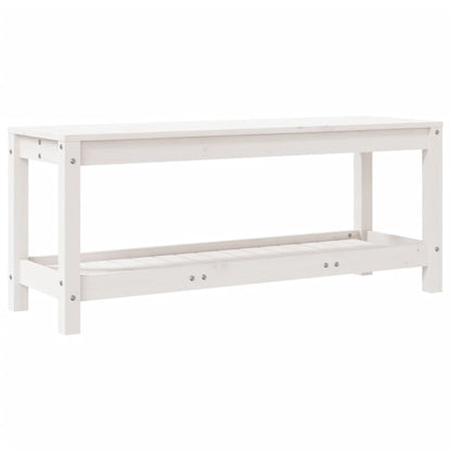 Solid Pine White Garden Bench 108x35x45 cm - Durable Outdoor Seating