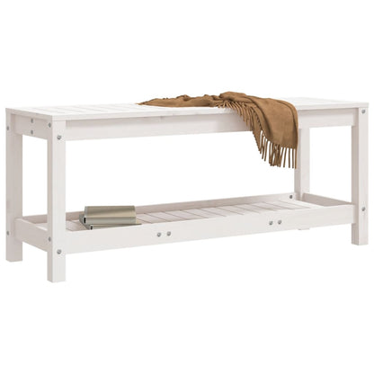 Solid Pine White Garden Bench 108x35x45 cm - Durable Outdoor Seating