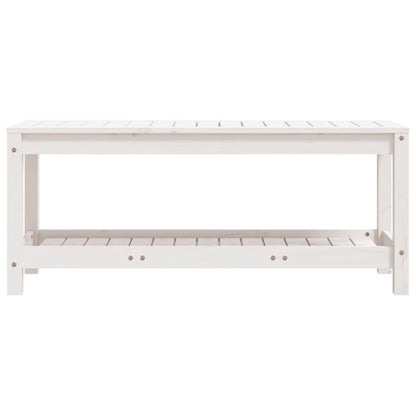 Solid Pine White Garden Bench 108x35x45 cm - Durable Outdoor Seating