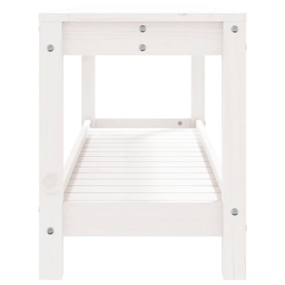 Solid Pine White Garden Bench 108x35x45 cm - Durable Outdoor Seating