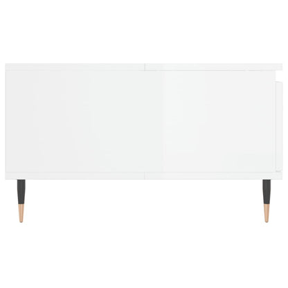 Coffee Table High Gloss White 90x60x35 cm Engineered Wood