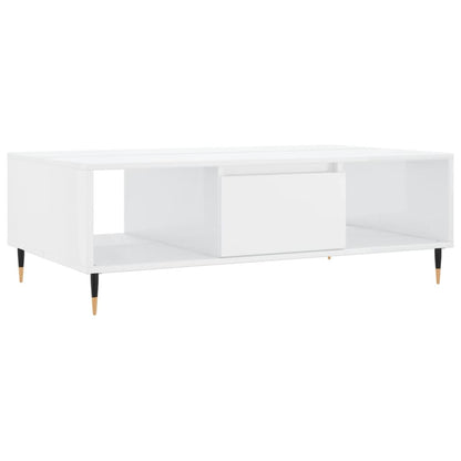 Coffee Table High Gloss White 104x60x35 cm Engineered Wood