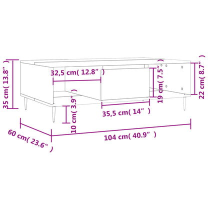 Coffee Table Grey Sonoma 104x60x35 cm Engineered Wood