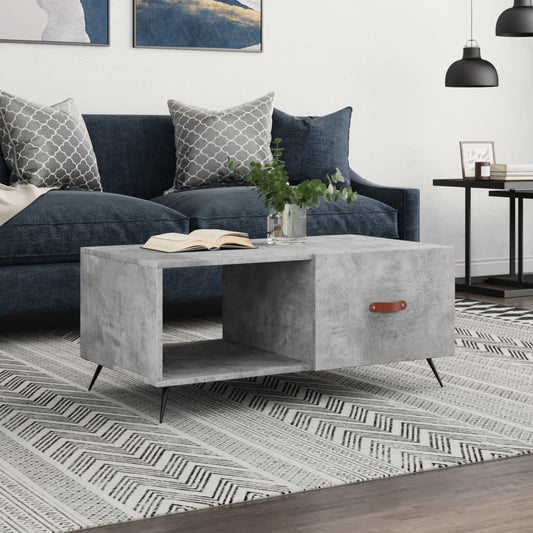 Coffee Table Concrete Grey 90x50x40 cm Engineered Wood