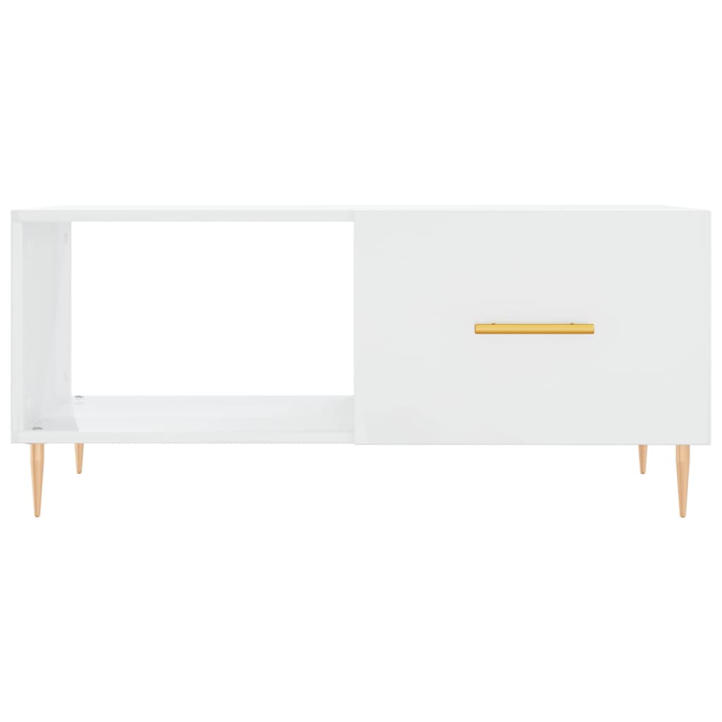 Coffee Table High Gloss White 90x50x40 cm Engineered Wood