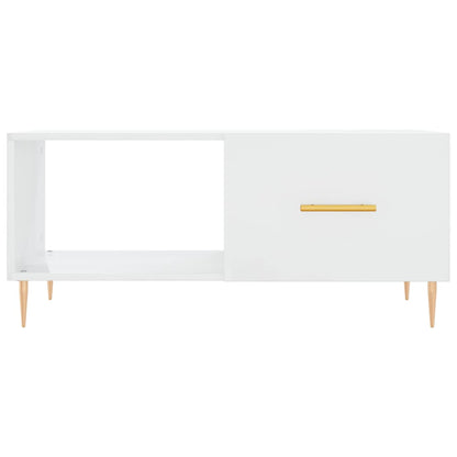Coffee Table High Gloss White 90x50x40 cm Engineered Wood
