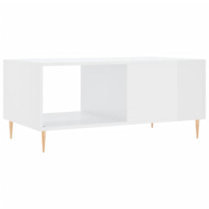 Coffee Table High Gloss White 90x50x40 cm Engineered Wood