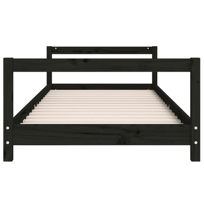 Black Solid Wood Kids Bed Frame 80x200 cm - Pine