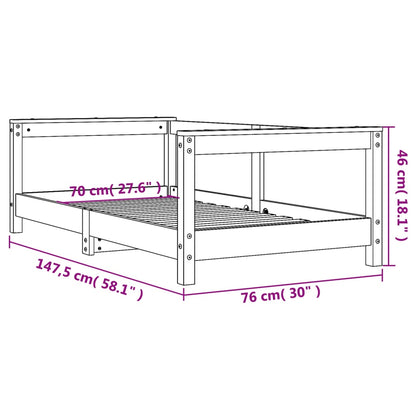 Solid Pine Kids Bed Frame 70x140 cm - Durable & Stylish
