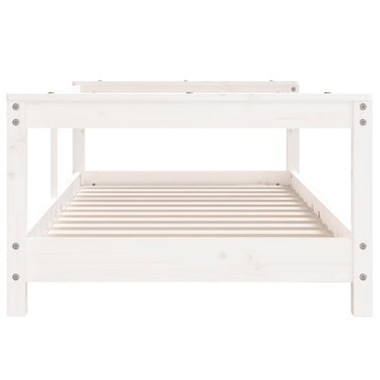 White Solid Wood Pine Kids Bed Frame 70x140 cm