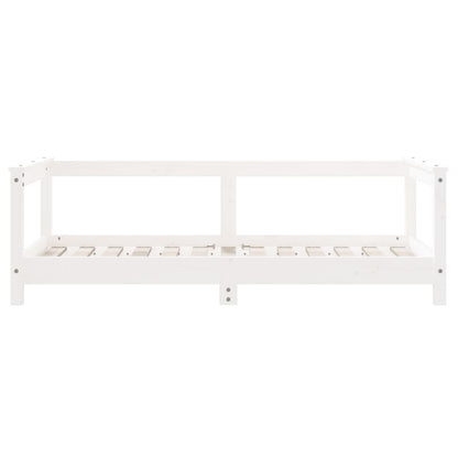 White Solid Wood Pine Kids Bed Frame 70x140 cm