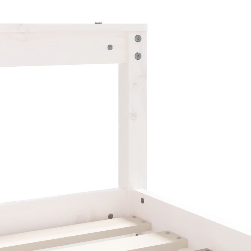 White Solid Wood Pine Kids Bed Frame 70x140 cm