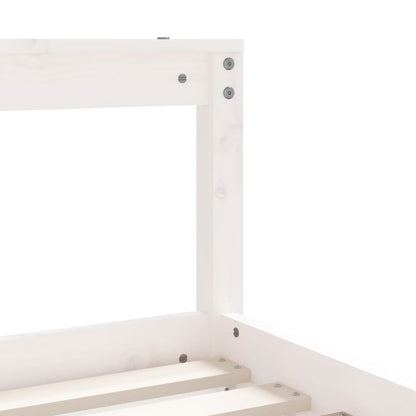 White Solid Wood Pine Kids Bed Frame 70x140 cm