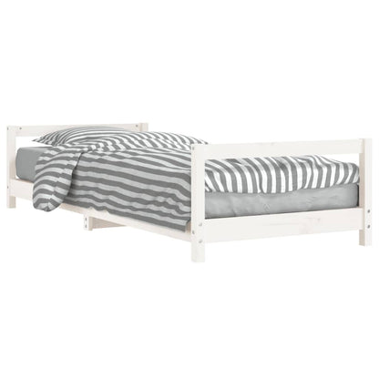 White Solid Pine Kids Bed Frame 90x190 cm - Durable & Stylish